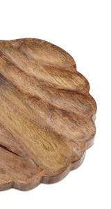 Bandeja de Madera Artesanal con Forma de Calabaza y Asa de Metal, Plato Decorativo de Madera para Aperitivos, Mesa de Comedor y Regalos - Product Image 3