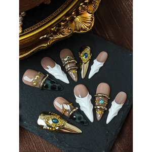 Obsidian Crown Couture Press on Nail, décorations élégantes pour ongles - Product Image 1
