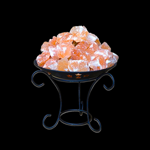 Cesta de hierro de sal del Himalaya de la mejor venta, Lámpara decorativa, formas únicas de trozos, tazón de estilo lleno de amor, artesanías naturales - Product Image 4