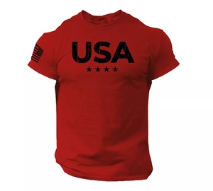 USA Stars Cờ Unisex T-Shirt Mỹ Phòng Tập Thể Dục Tập Thể Dục Cotton Pha Trộn Tee Cá Nhân Tùy Chỉnh In Thân Thiện Với Môi Rata Quốc Tế - Product Image 3