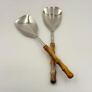 High Quality Metal Stainless Steel Large <b>Salad</b> Serving <b>Spoons</b> with Resin Handle Handmade Used for Home and Restaurant - Product Image 5