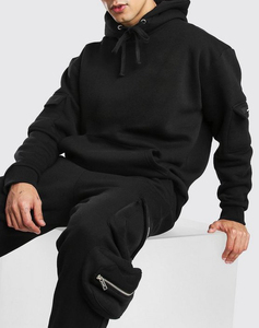 Conjunto de Sudadera con Capucha y Pantalones Deportivos de Felpa para Hombre, 100% Algodón, Estilo Vintage, Holgado, Corto, con Cierre y Estampado Personalizado de Alta Calidad - Product Image 2