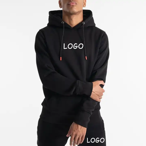 Conjunto Deportivo de Dos Piezas para Hombre, Sudadera con Capucha Negra y Pantalones Deportivos, Logotipo Personalizado, Ropa Deportiva Informal - Product Image 4