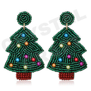 Vintage Pickleball pendientes de cuentas Unisex patriótico Memorial Day boda naranja blanco azul cuentas de cristal - Product Image 3