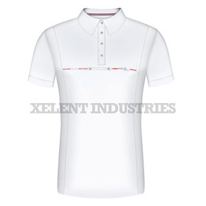 Polo à manches courtes pour homme avec décoration patchwork sur le col et les poignets - Product Image 6