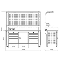Armoire industrielle robuste Proline Plus+ Combo 2002 |   Construction en acier de qualité supérieure OEM/OBM |   Capacité de charge de 1000 kg |   Modulaire
