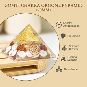 Vente en gros de pyramides de chakra Orgone Gomati avec pointes de cristal pour la méditation, la guérison et la décoration - Product Image 6