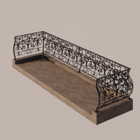 Balustrades de balcon en fer forgé modernes et élégantes, fabriquées au Vietnam par des artisans expérimentés, sécurité de la villa, décoration intemporelle, marque TTD, 1 an
