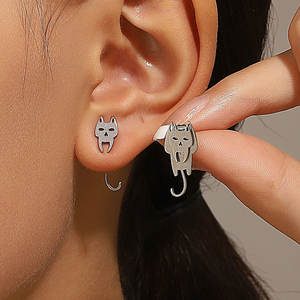 ต่างหูทรงสี่เหลี่ยมเรขาคณิตสไตล์มินิมอลย้อนยุค ดีไซน์สามเหลี่ยมถอดออกได้ ผลิตจากโลหะผสมสังกะสีที่ทนทาน - Product Image 5