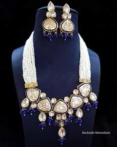 Bijoux de mode de mariée élégants du fabricant indien qualité supérieure blanc Kundan multicolore perle zircon en laiton pour les filles - Product Image 5