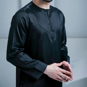 ชุดสวดมนต์มุสลิม jubba thobe thawb jubbah kurta เสื้อโค้ทอาหรับขนาดบวกน้ำหนักเบาระบายอากาศผ้าฝ้ายสำหรับผู้ใหญ่ทุกคน - Product Image 5