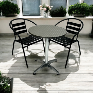 Tables et chaises de jardin d'extérieur écologiques en chêne, aluminium et rotin, style ferme moderne, confort premium, personnalisables pour villa et hôtel - Product Image 6