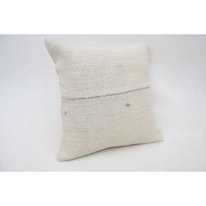 Oreiller carré en laine à rayures subtiles 12x12 pouces Coussin Kilim turc brodé de fleurs vintage tissé écologique antidérapant - Product Image 2