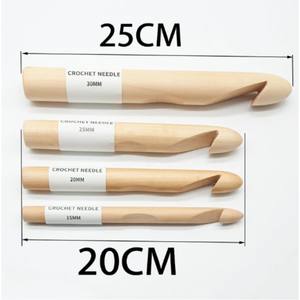 Ensemble de crochets longs en bois pour tricot afgan et tunisien, finition lisse, aiguilles à tricoter de 3,5 mm à 5,0 mm, outils professionnels pour le tissage de la laine - Product Image 4