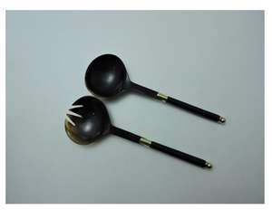 Cubiertos de madera ecológicos, juego de servidor de ensalada para servir y mezclar ensalada, vajilla, utensilios de cocina, juego de servidor de ensalada - Product Image 5