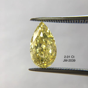 100% ลูกแพร์สีเหลืองเข้มแฟนซี2.01กะรัตเพชรหลวม VVS2เพชรหลวมใสสำหรับเครื่องประดับ - Product Image 1