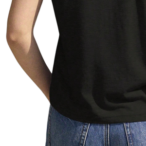 Camiseta de Jersey Transpirable con Cuello en V para Mujer, Manga Corta, Corte Regular Informal con Detalle de Lazo Pequeño, Moda de Verano - Product Image 6