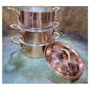 High Quality Eco-Friendly Copper Serving Pot High Demand for Serving Dishes Food <b>Warmers</b> Manufacturer Exporter Safe Rice Dish - Product Image 4