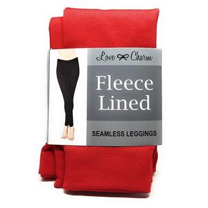 Leggings Senza Cuciture Foderati in Pile Rosso per Donna, Taglia Unica, Leggings Caldi con Vita Elastica, Materiale Sottile in Spandex, Disponibili Taglie Media e Grande - Product Image 1