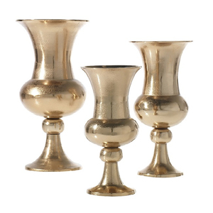 Simple Design Gold Color <b>Set</b> of 2 Coastal Iron Flower <b>Vases</b> Ideal for Decorative Home and Garden Tableware Flower Pots - Product Image 4