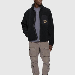Veste en sherpa pour homme tendance et très vendue, col montant, style streetwear, vêtements d'hiver, toutes tailles, nouvelle mode 2024 - Product Image 4