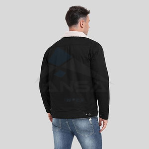 Veste cargo en coton doublée en sherpa pour homme avec col rabattu, veste de travail zippée lourde, manteau d'hiver chaud pour homme - Product Image 3