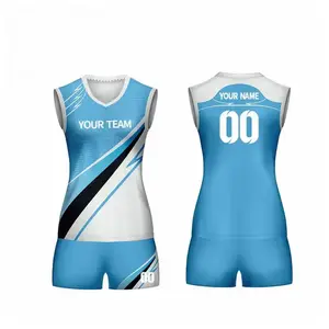 2024 Topontwerp Wit Ademend Team Volleybal Uniform Hoge Kwaliteit Dames Volleybal Training Jersey Set