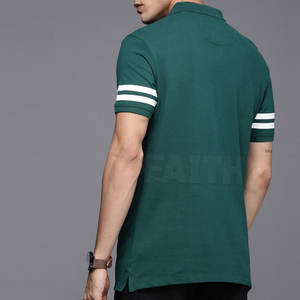 Camiseta de polo informal de secado rápido para hombre, cómoda de algodón y poliéster con patrón sólido, tela de lona - Product Image 3