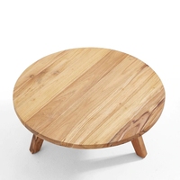 Table basse moderne en teck massif, durable, faite à la main, pour l'intérieur et l'extérieur, meubles de salon, couleur naturelle, garantie de 12 mois