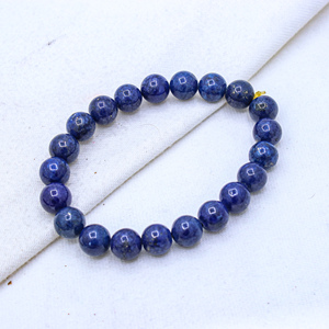 Lapislázuli natural forma redonda suave piedra preciosa suelta pulida con cuentas pulsera estirable fabricación de joyas precio al por mayor - Product Image 3