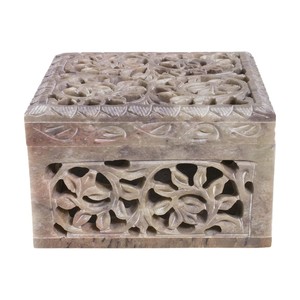 Super produit fait main meilleure vente indienne boîte à sculpture en stéatite avec matériau de conception de haute qualité pour boîte à bijoux article cadeau - Product Image 4