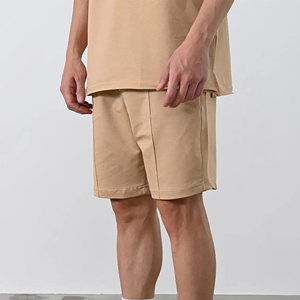 Short de survêtement en toile de haute qualité solide décontracté taille élastique Logo personnalisé été course short respirant écologique - Product Image 3