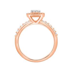 Bague de fiançailles et d'éternité en or de luxe certifiée IGI, avec diamant rond brillant, pour les fêtes - Product Image 6