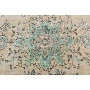 Grand tapis turc 5,8x8,7 pieds, tapis en laine vintage camouflage vert - Product Image 4