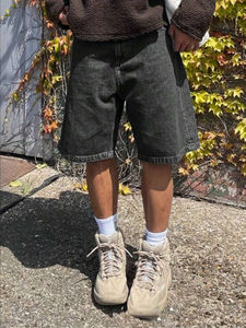 Short en jean mi-long pour homme 100% coton délavé avec double plis Motif solide Vêtements de mode de haute qualité - Product Image 4