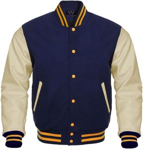 Blouson baseball universitaire unisexe manches longues Street Wear col à capuche fermeture éclair chenille broderie polyester design vierge - Product Image 2