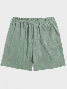 Shorts de sport pour homme, nouvelle collection, haute qualité, solides, avec poches, respirants, taille élastique, 100% polyester, pour la course et l'entraînement - Product Image 2