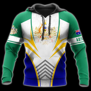 Sudadera con Capucha de Canguro con Estampado 3D para Hombre, Otoño/Invierno, Bandera de Australia Personalizada, Transpirable, Cortavientos, de Secado Rápido, Forrada, Manga Larga - Product Image 3