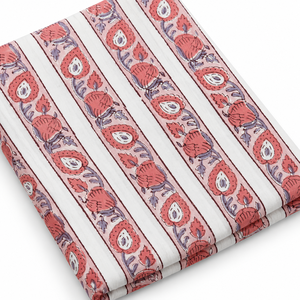 Tela de Voile de Algodón con Estampado Floral Rosa a Rayas, Ligera y Transpirable, Tejido Rosa, Moda Rajasthan, 90 GSM - Product Image 4