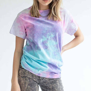 Nuevos productos calientes Camiseta Tie Dye para mujer Streetwear 100% algodón manga corta señoras Tie Dye Crop Top blusa - Product Image 1