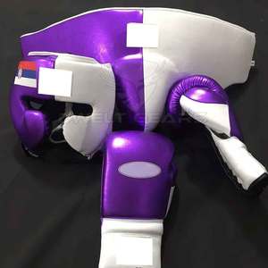 Ensembles de sparring de compétition OEM : Gants de boxe en cuir, protège-tête, protège-aine, protège-aine avec protège-aine intégré, respirants, confortables, sur mesure pour GEARS - Product Image 2