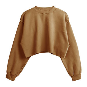 Sudadera Corta de Invierno para Mujer, Moderna y Suave, Cómoda, de Manga Larga, Estilo Oversize, con Forro Polar, para Uso Diario Informal - Product Image 1