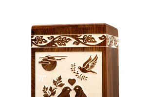 โกศใส่เถ้ากระดูกโรสวู้ดพร้อมรูปนกทำจากไม้ที่ระลึกสำหรับตกแต่ง - Product Image 6