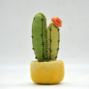 Juguete de cactus hecho a mano con fieltro de lana, elaborado con lana 100% natural, diseñado para ser suave, seguro y apto para niños. - Product Image 1