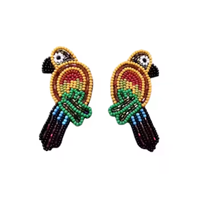 Boucles d'oreilles fleurs brodées à la main d'Inde par MD Handicraft Bijoux de fête pour femmes et filles - Product Image 2