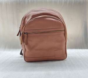 Premium Genuine Leather <b>Laptop</b> <b>Backpack</b> for Men Business Travel with Polyester Lining and Zipper Closure - Product Image 2