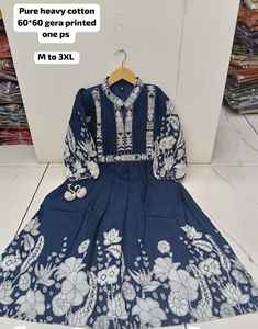 ชุดเดรสปักลายพรีเมียมสำหรับผู้หญิง ชุดเดรสทรงบานแบบสั่งตัดสำหรับฤดูร้อน ชุดเดรสสุภาพเรียบร้อยสำหรับงานทางการ แขนยาว ไซส์พลัสสำหรับผู้หญิง - Product Image 1