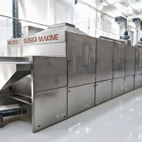 SUISER MAKINE SGF1200 RVS notenverwerkingsmachine industriële braadoven 2000 kg/uur gasaangedreven