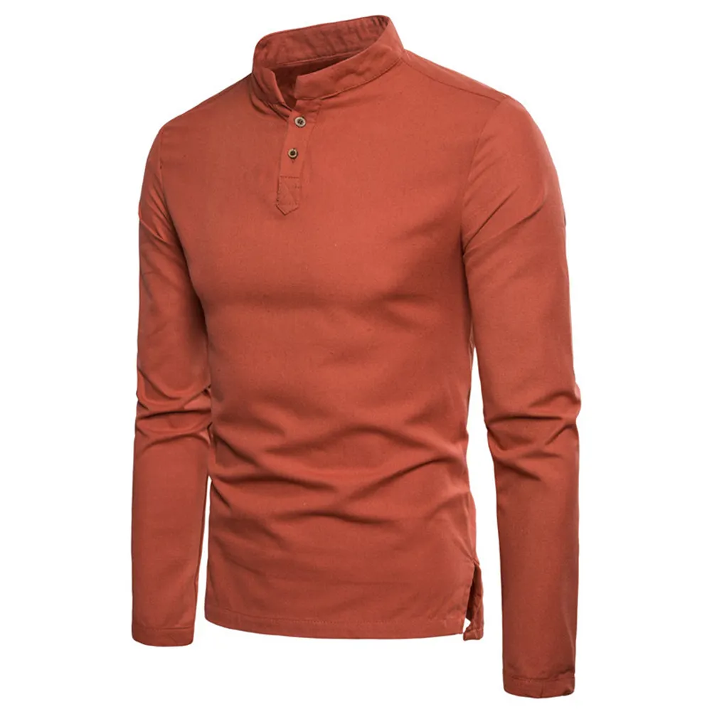 Custom logo front and back printing orange long sleeve t-shirt Pima cotton thick men streetwear t shirt
