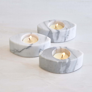 ที่วางเทียนทีไลท์หินอ่อนขาวดำในบ้านสี: ของตกแต่งงานแต่งงานสุดชิคสไตล์ดำ - Product Image 4